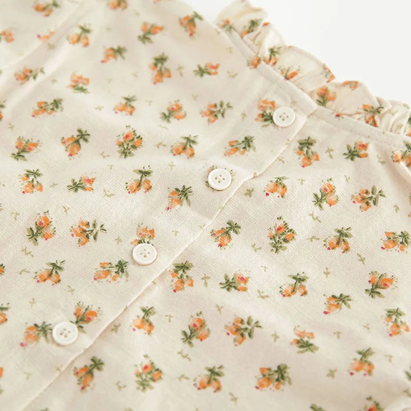 Baby Long Sleeve Floral Blouse, Romper Dress