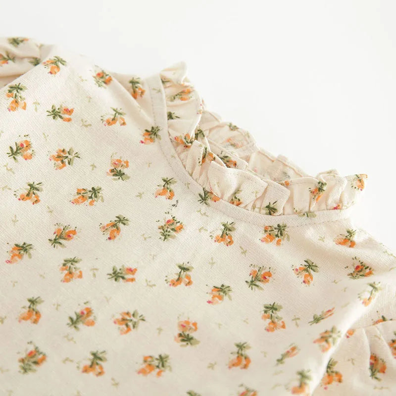 Baby Long Sleeve Floral Blouse, Romper Dress
