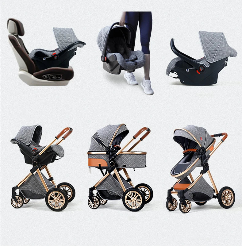Baby Stroller Reclining Baby Carriage, Bassinet