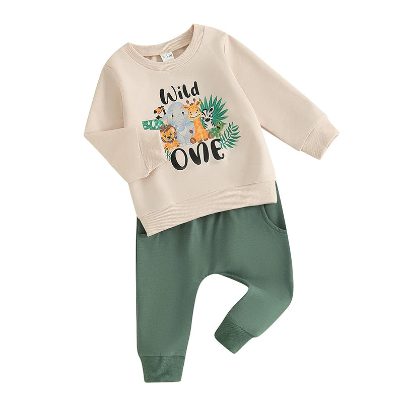 Baby First Birthday Outfit Round Neck Floral Print