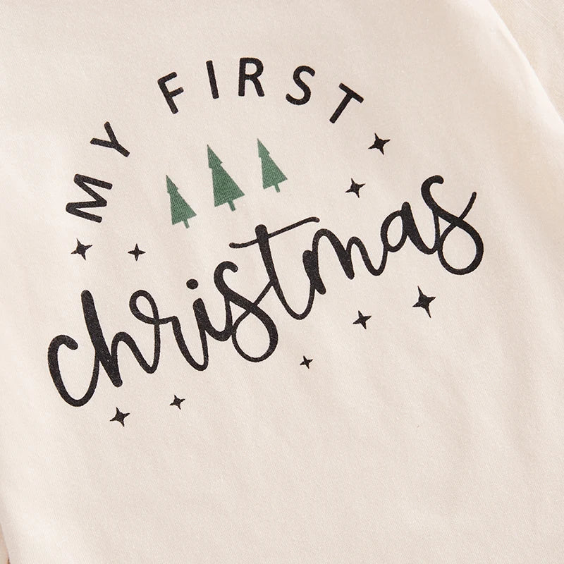 Baby Christmas Long Sleeve Romper, Long Trousers, Hat