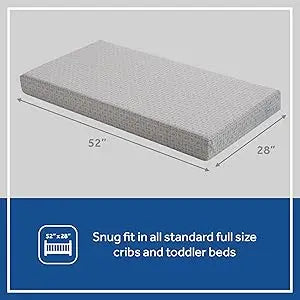 Hypoallergenic, Antibacterial, Waterproof, Memory Foam Baby Crib Mattress
