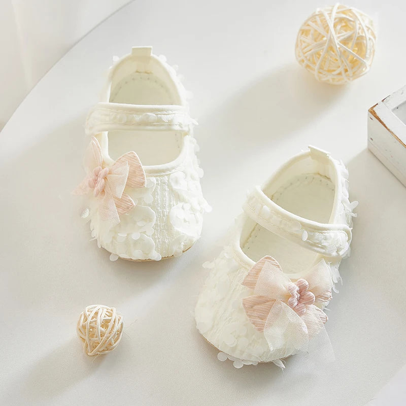 Adorable Baby Girl Bow Flats Shoes For Parties