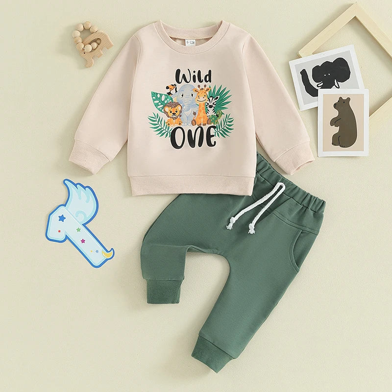 Baby First Birthday Outfit Round Neck Floral Print