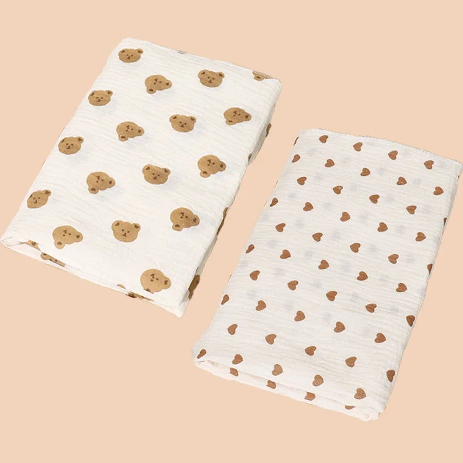 2Pc 80*80cm Cotton Muslin Baby Receiving Blankets