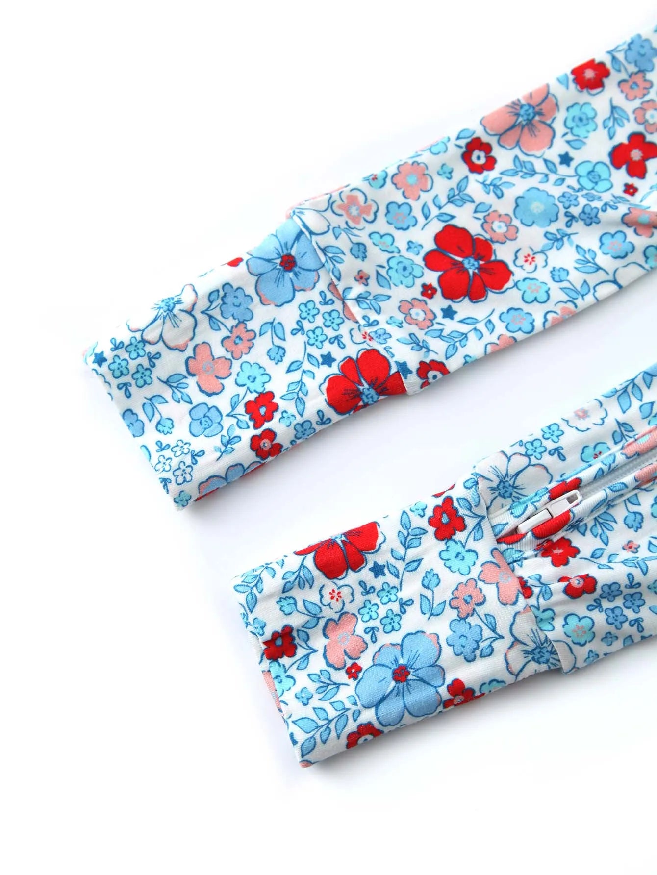 POSHTOT Flower bamboo fiber baby long sleeve.Baby pajamas two-way zipper 0-2 years romper. Baby jumpsuit.