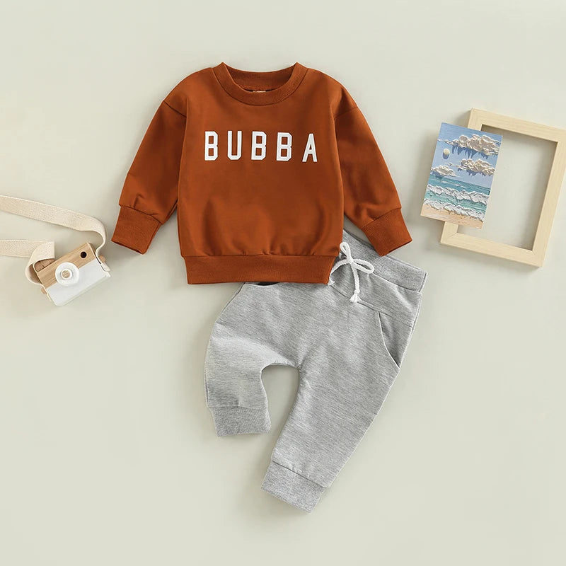 Winter Set Cozy Sweater Elastic Waist Pants for Boys