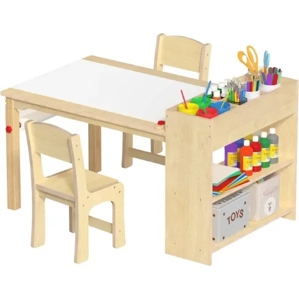 Wooden Drawing Table And Chairs