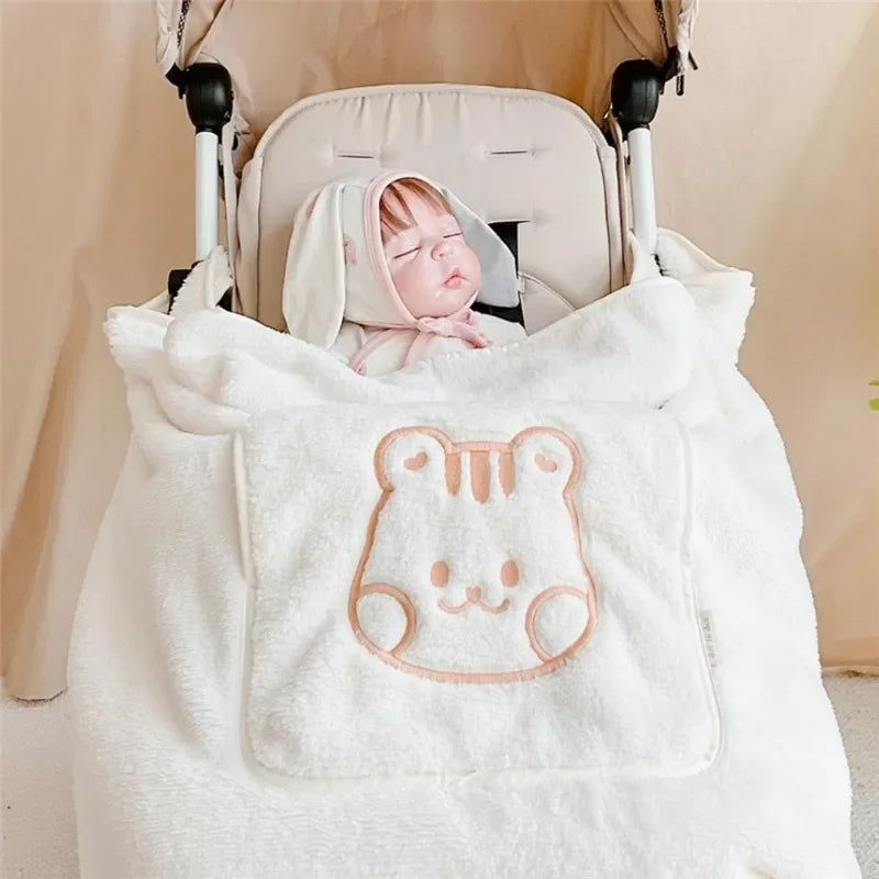 Winter Fleece Baby Blanket Waist Stool Cloak