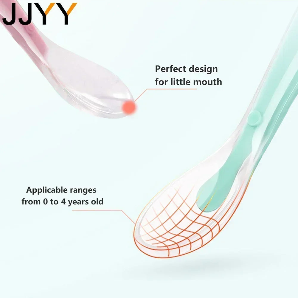 Soft Silicone Baby Safe Eating Training Spoon