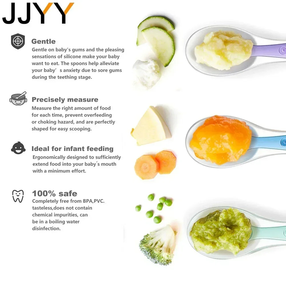 Soft Silicone Baby Safe Eating Training Spoon