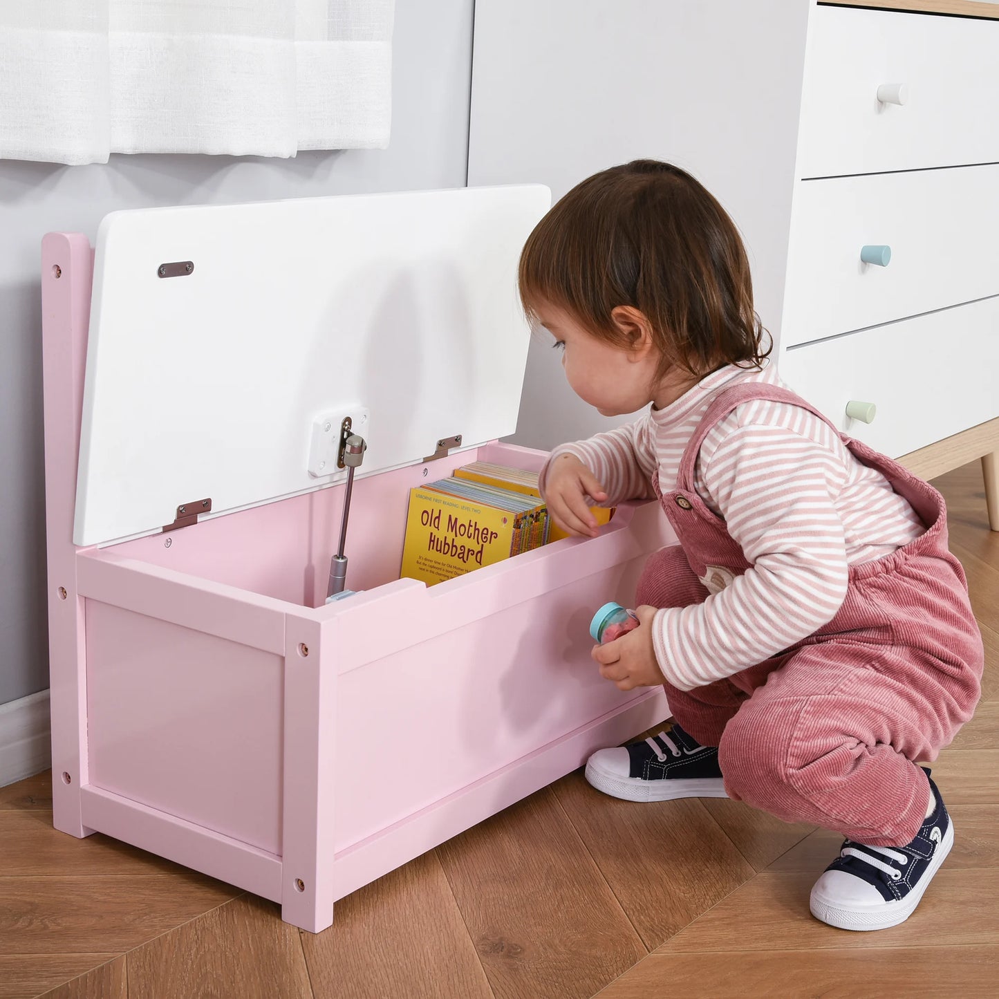 Kids 2-In-1 Wooden Toy Storage, Bench Seat