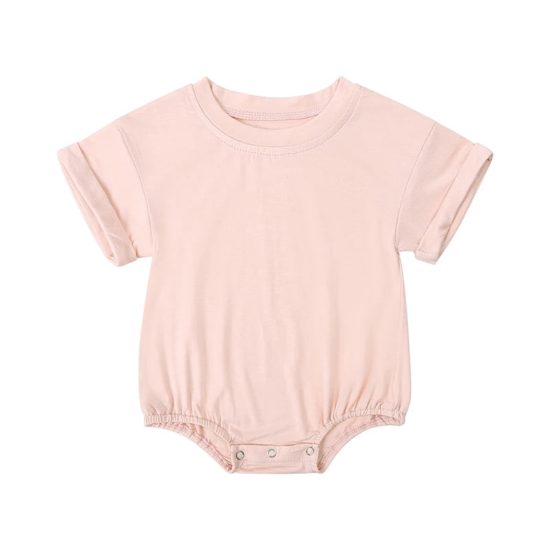 Bamboo Fiber Baby Short Sleeved Rompers 3-24M