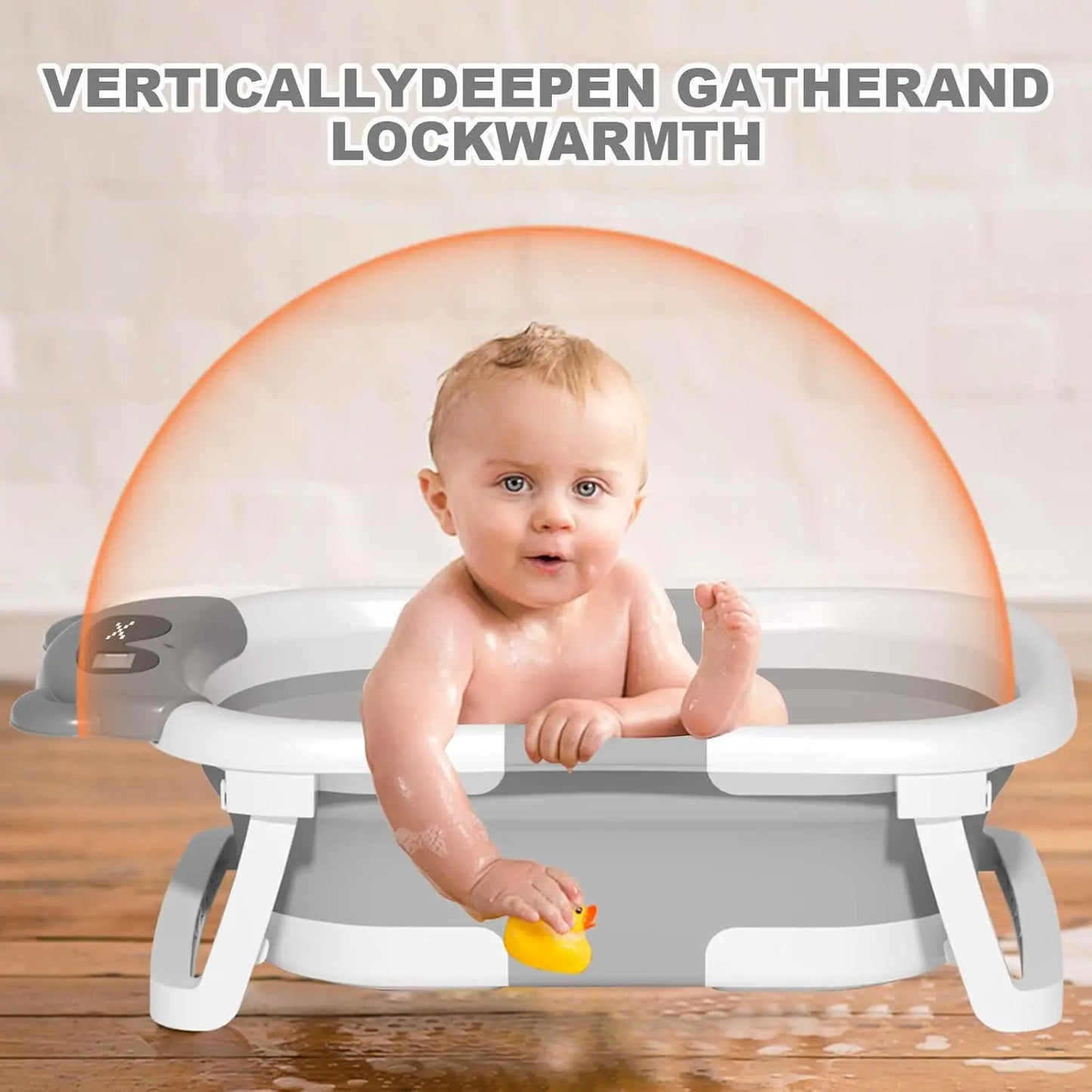 Foldable Baby Bathtub Non-Slip With Cushion Support