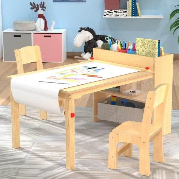 Wooden Drawing Table And Chairs