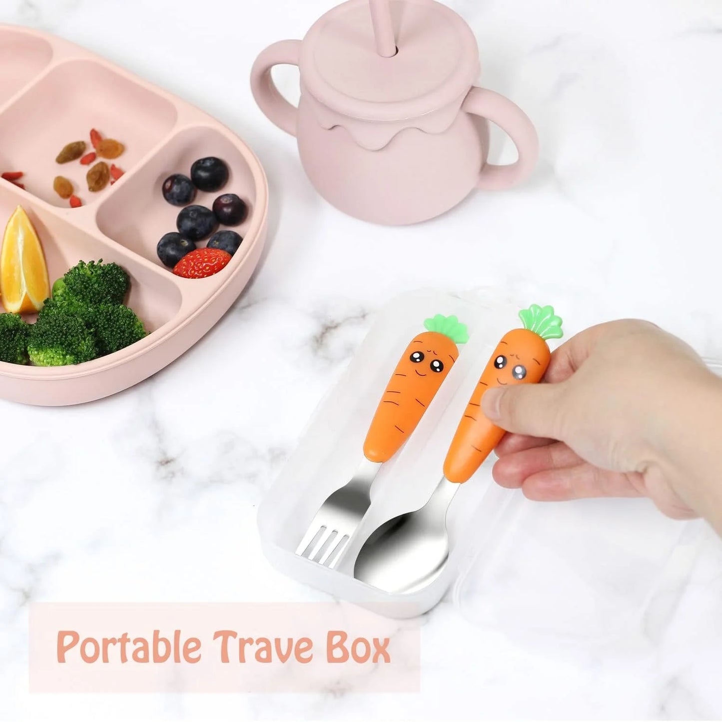 Baby/Toddler Carrot Utensils with Case