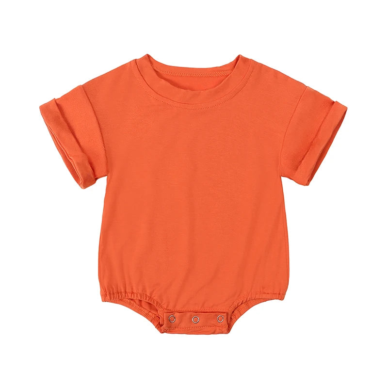 Bamboo Fiber Baby Short Sleeved Rompers 3-24M