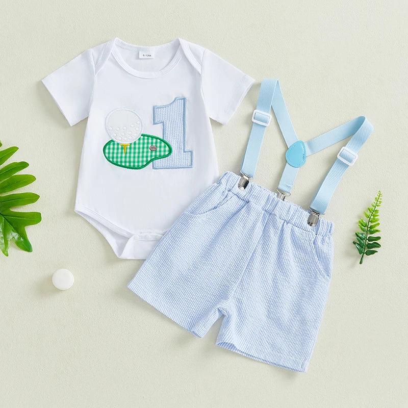 Baby First Birthday Outfit Short Sleeve Romper