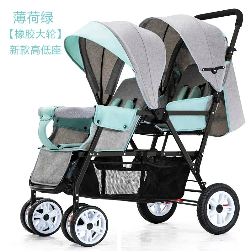 Portable, Foldable, Twin Baby Strollers Front/Back