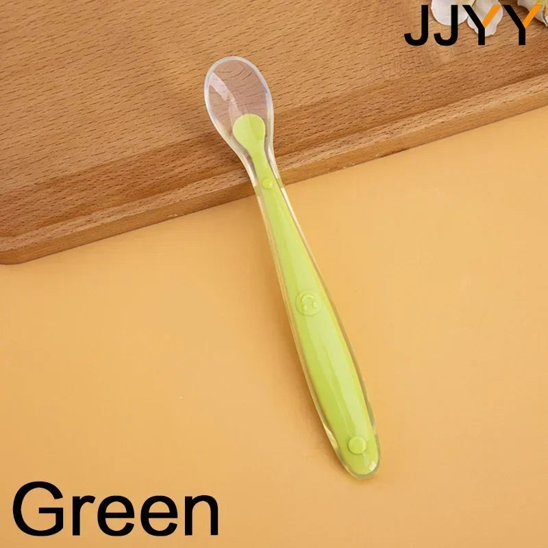 Soft Silicone Baby Safe Eating Training Spoon