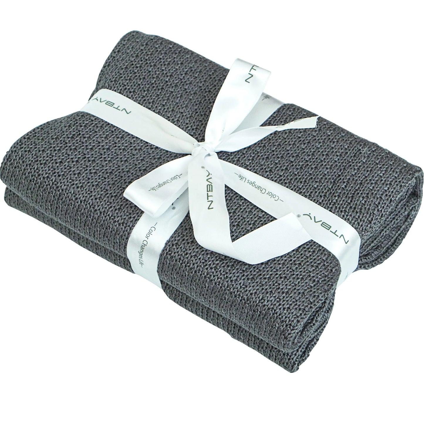 Natural Bamboo Cable Knit Baby Blanket