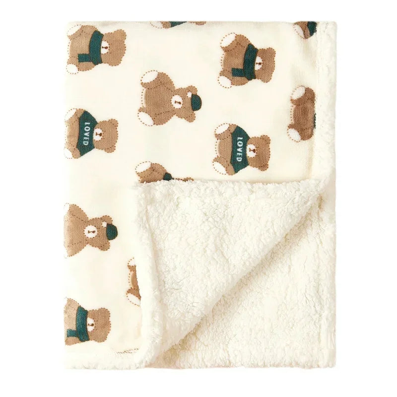 Baby Blanket Swaddle Wrap Flannel Lamb Fleece