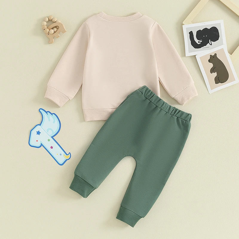 Baby First Birthday Outfit Round Neck Floral Print