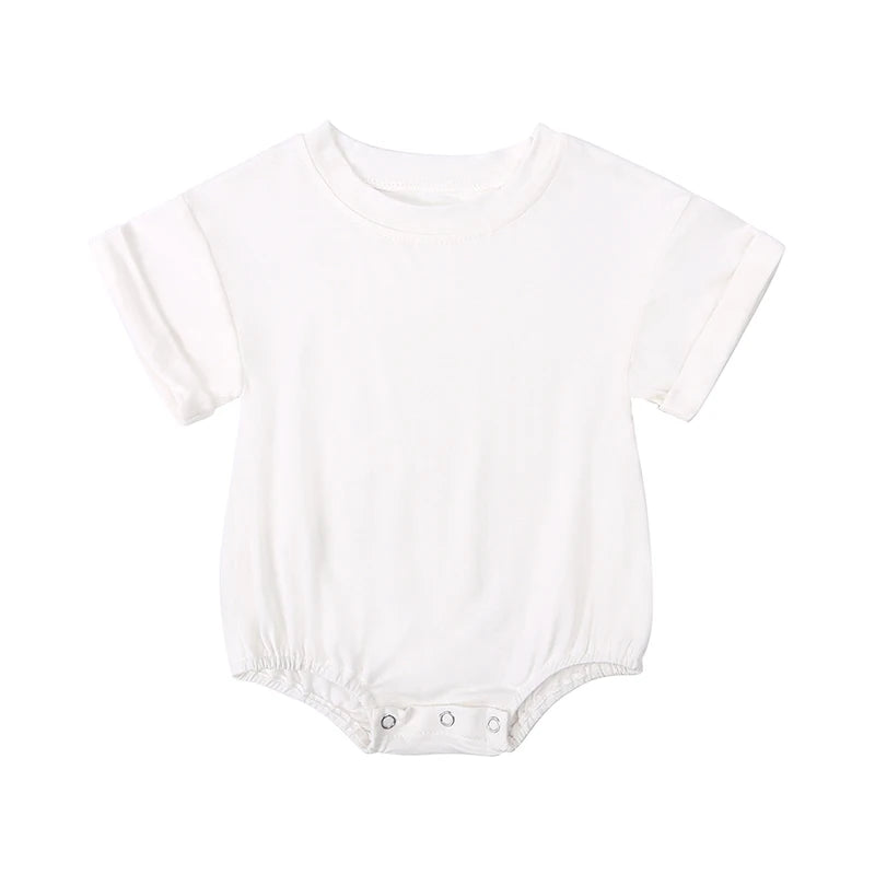 Bamboo Fiber Baby Short Sleeved Rompers 3-24M