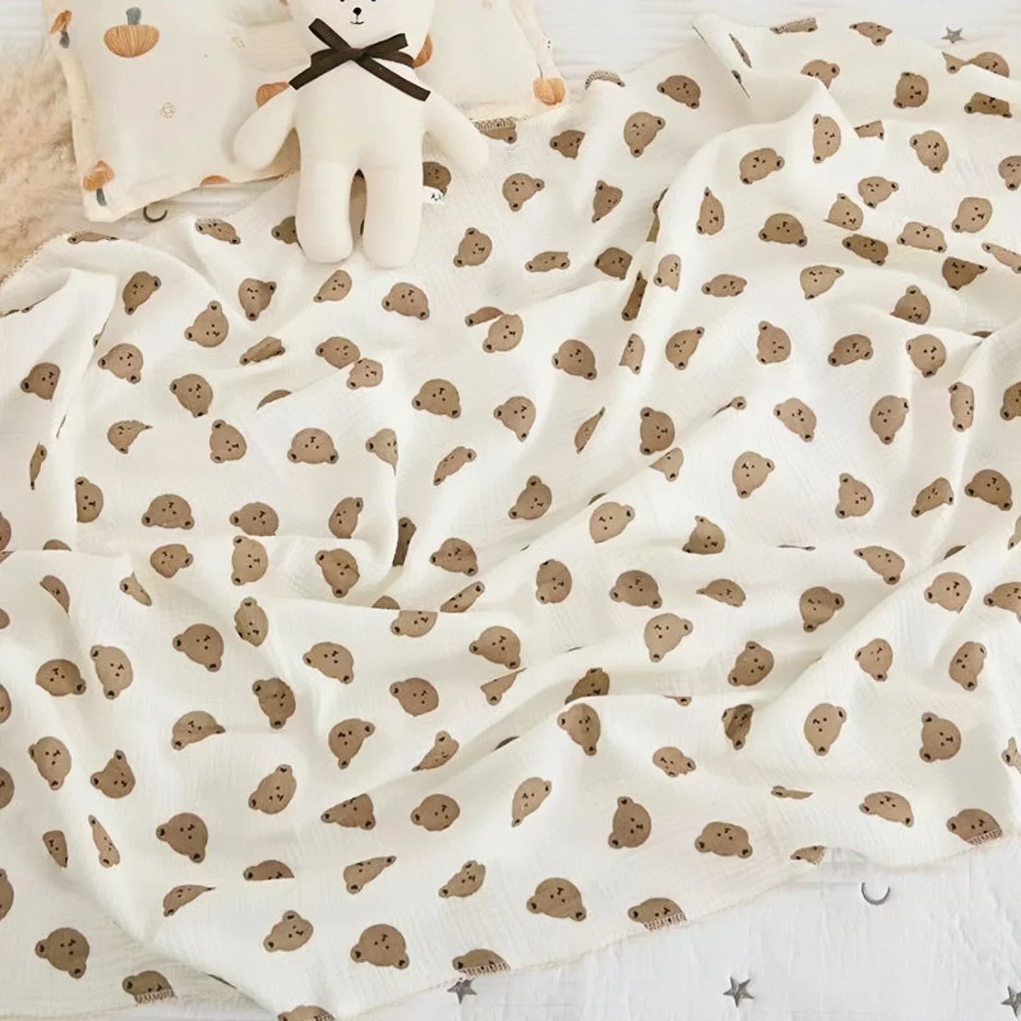 2Pc 80*80cm Cotton Muslin Baby Receiving Blankets