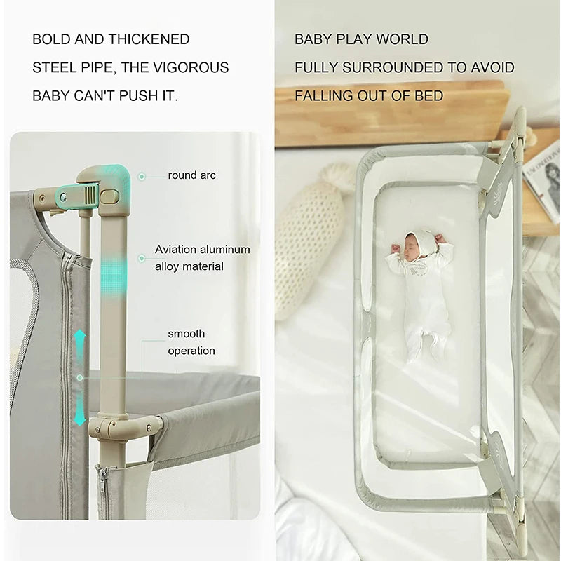 Easy To Install Bedside Mesh Crib
