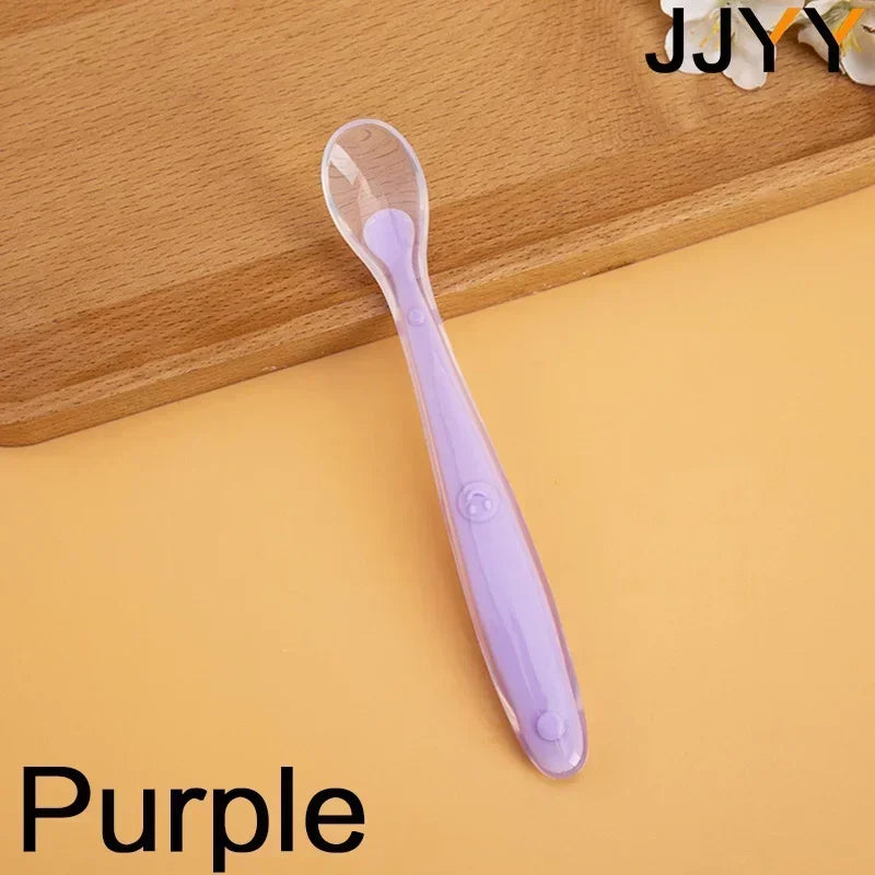 Soft Silicone Baby Safe Eating Training Spoon