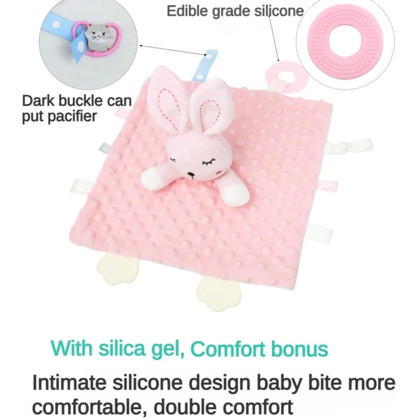 Stuffed Animal Head In Middle Of Blanket For Baby