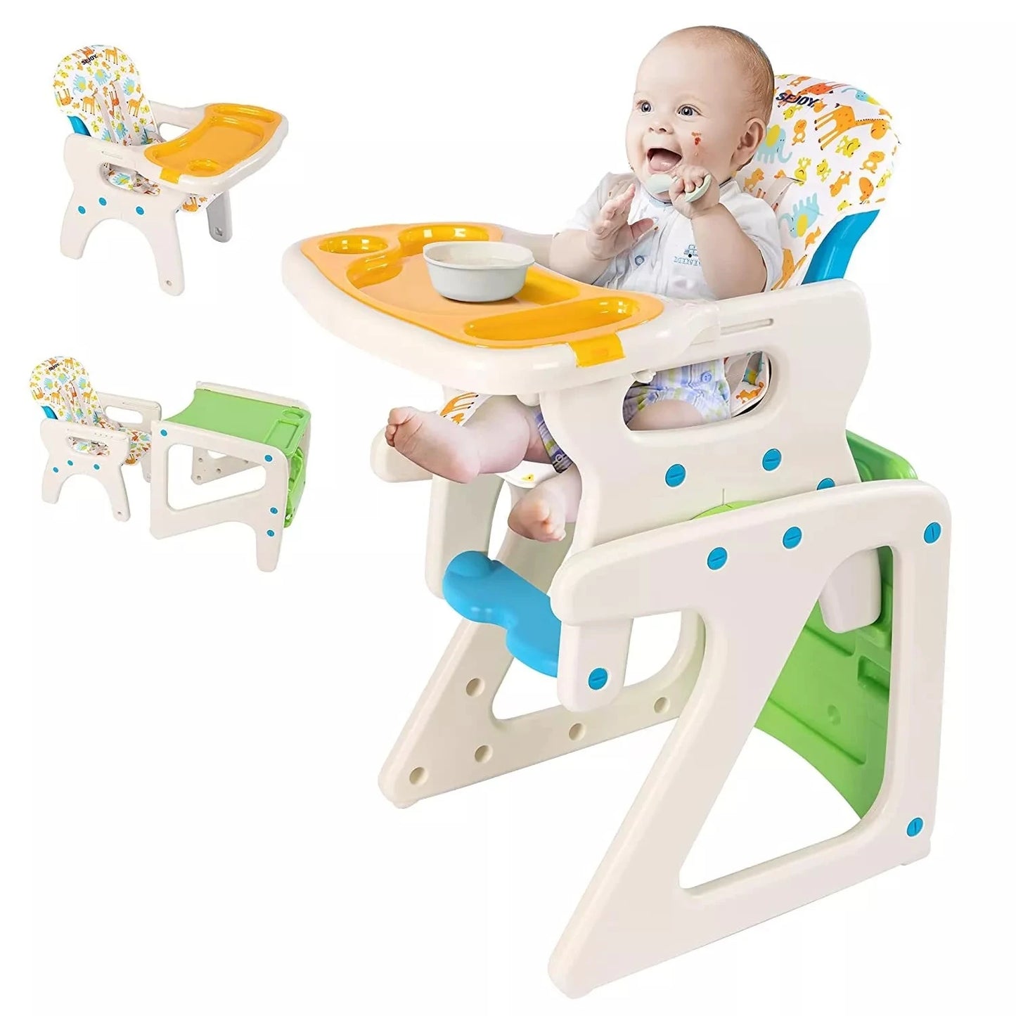 Highchair For Baby Adjustable Backrest Infant Feeding Chair