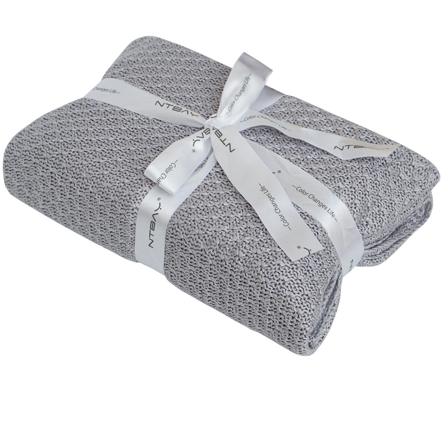Natural Bamboo Cable Knit Baby Blanket