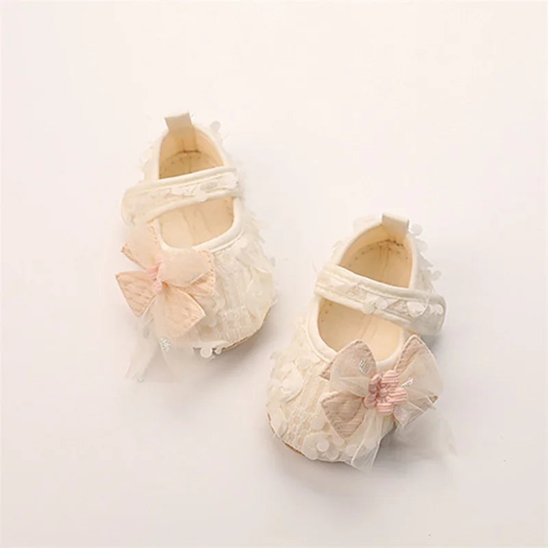 Adorable Baby Girl Bow Flats Shoes For Parties