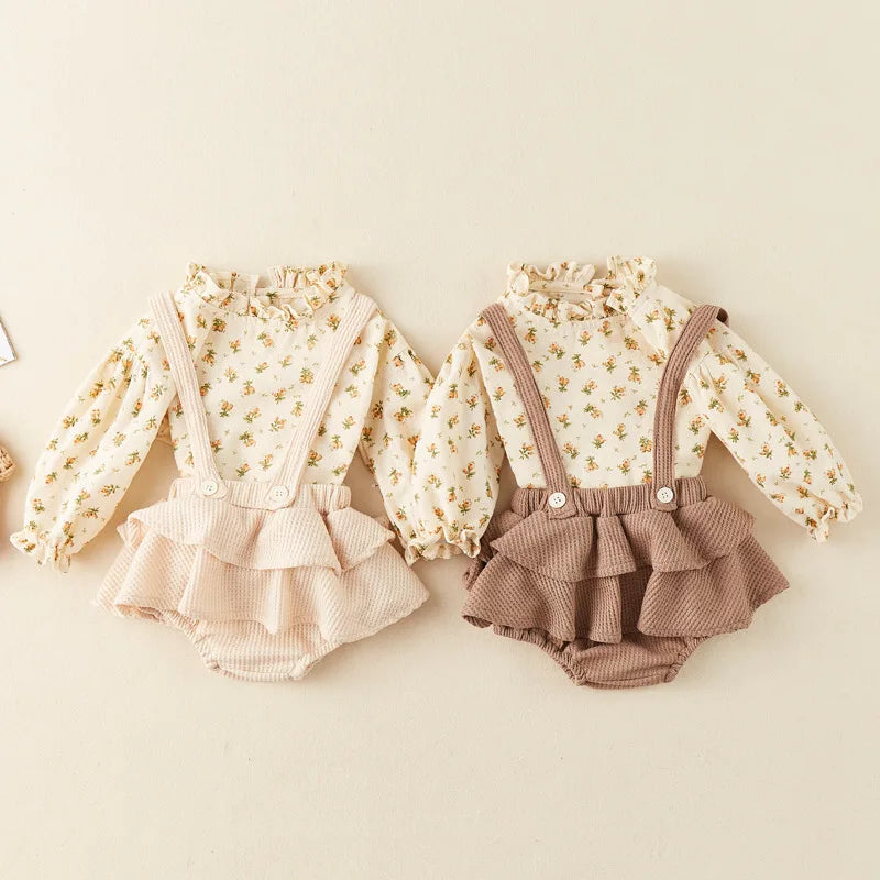 Baby Long Sleeve Floral Blouse, Romper Dress