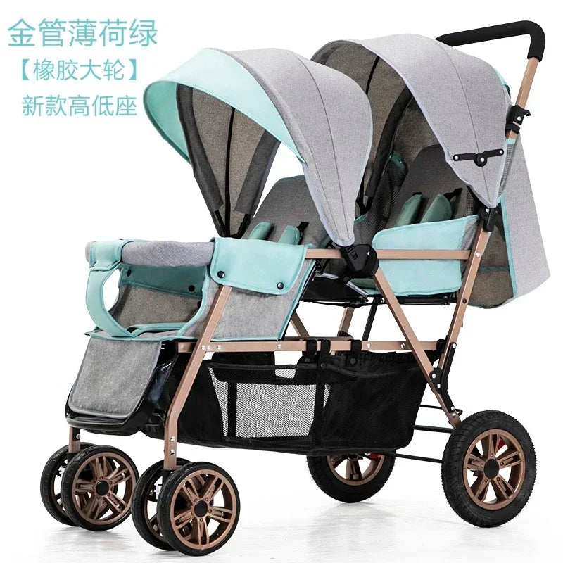 Portable, Foldable, Twin Baby Strollers Front/Back