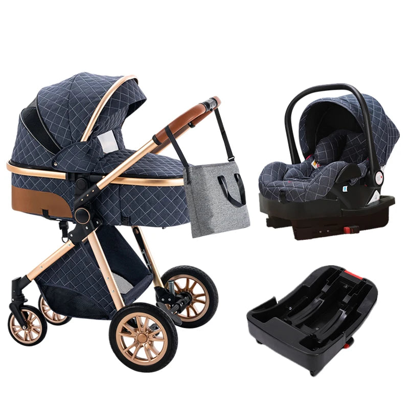Baby Stroller Reclining Baby Carriage, Bassinet