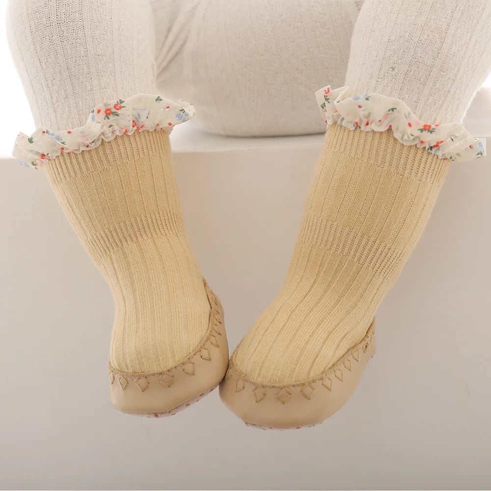 Babies Anti Slip Lace Foot Socks First Walker