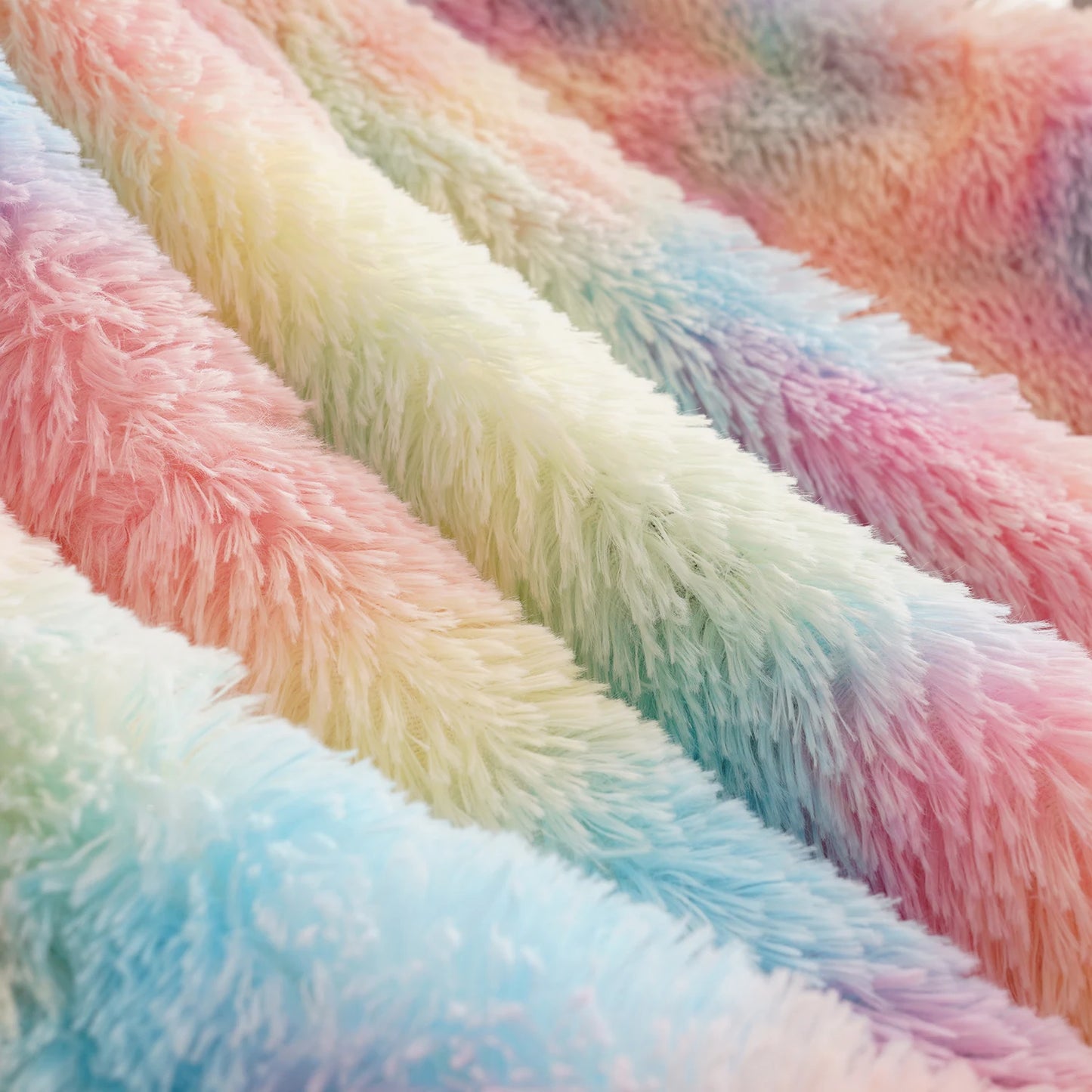 Soft Rainbow Fluffy Baby Kids Blankets For Beds