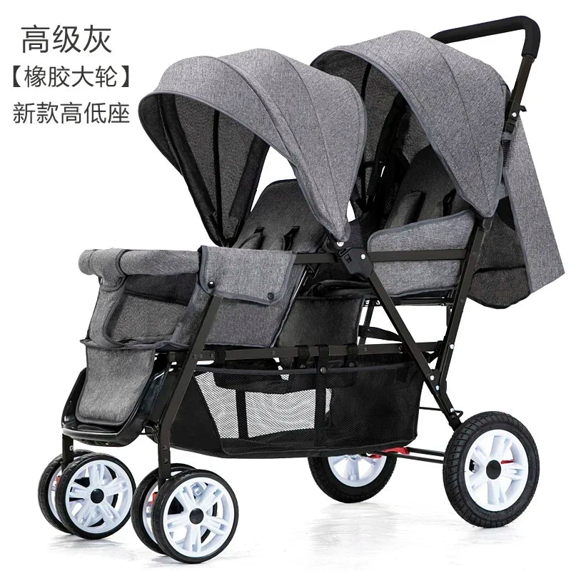 Portable, Foldable, Twin Baby Strollers Front/Back