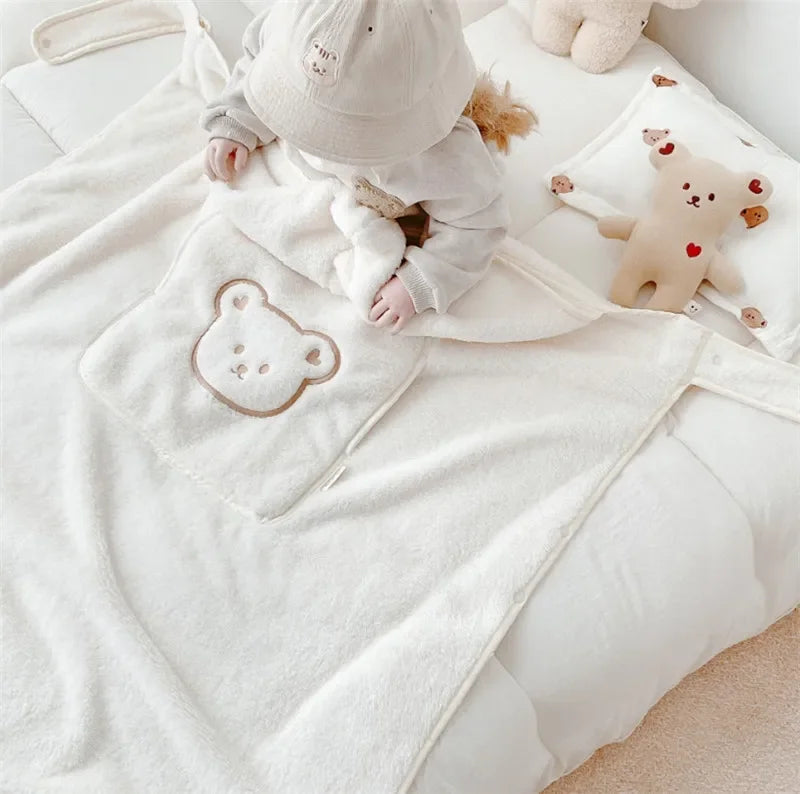 Winter Fleece Baby Blanket Waist Stool Cloak