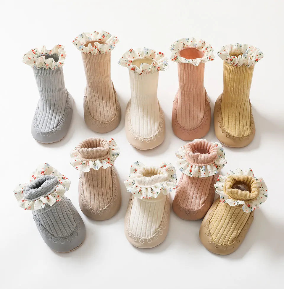 Babies Anti Slip Lace Foot Socks First Walker