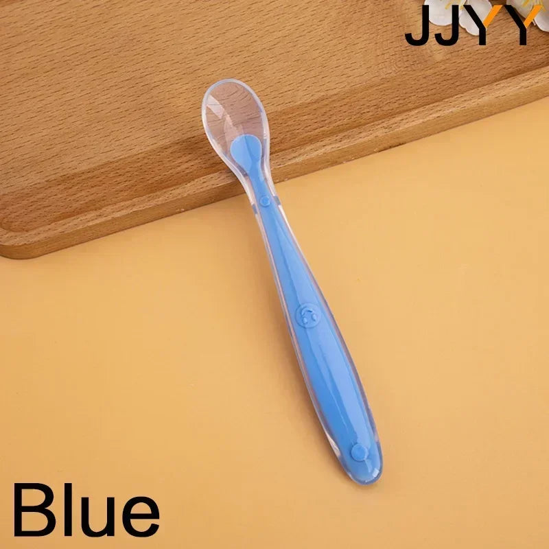 Soft Silicone Baby Safe Eating Training Spoon