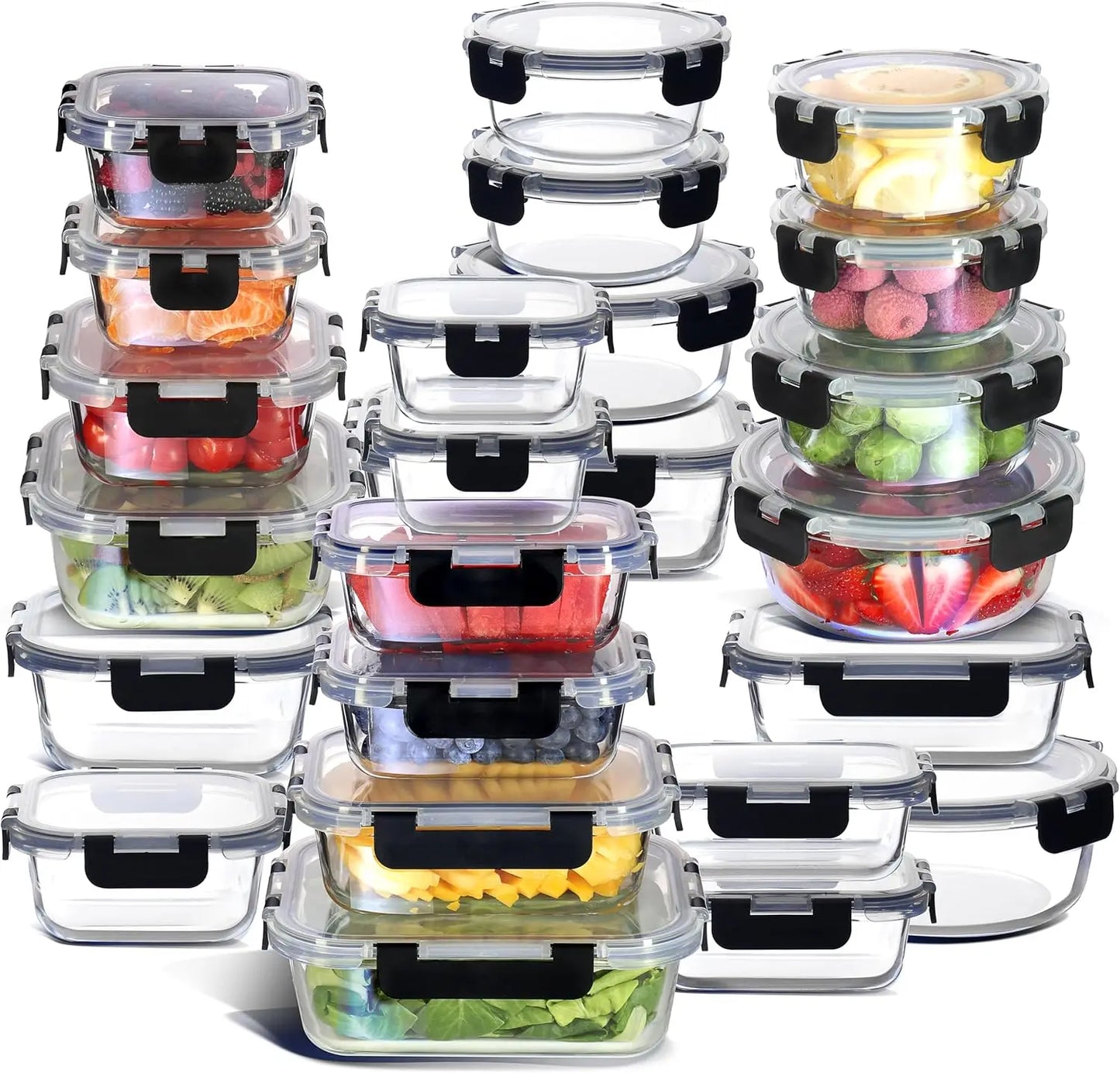 Glass Food Storage Microwave Oven Freezer Safe. Lids: Airtight