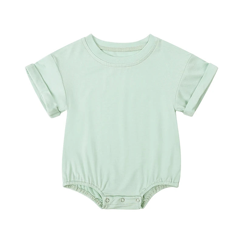 Bamboo Fiber Baby Short Sleeved Rompers 3-24M