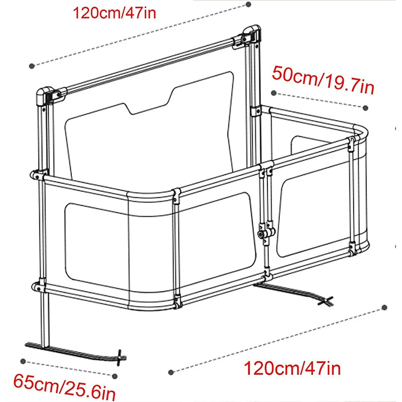 Easy To Install Bedside Mesh Crib