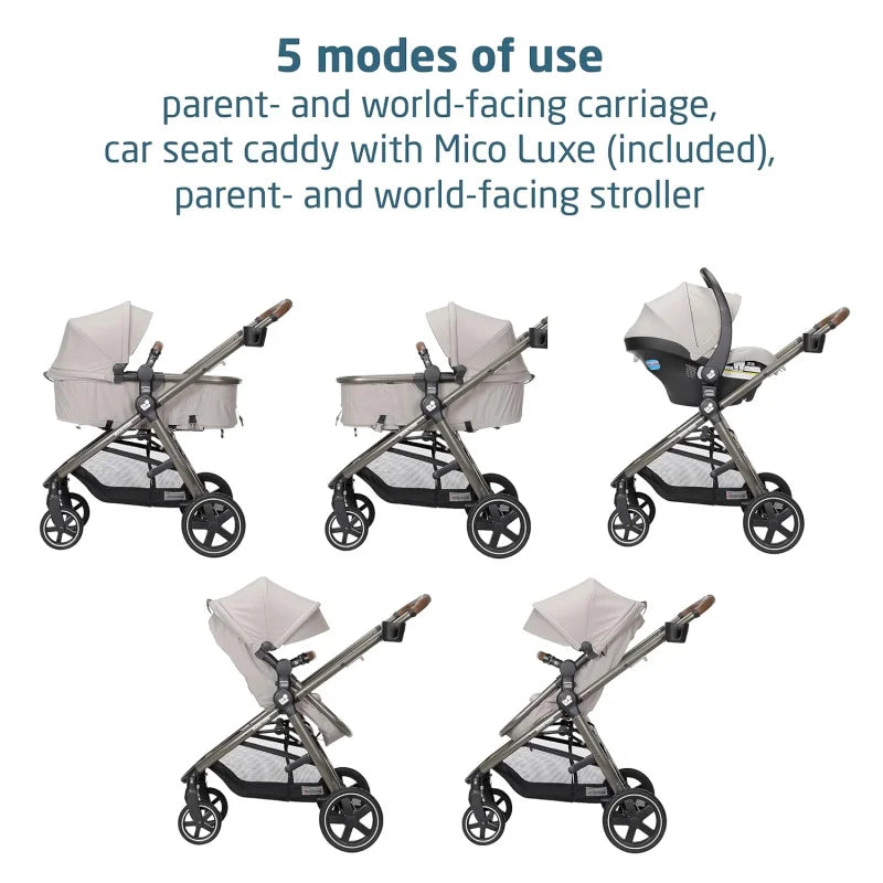 5-In-1 Modular Baby Travel System Car Seat/Stroller,