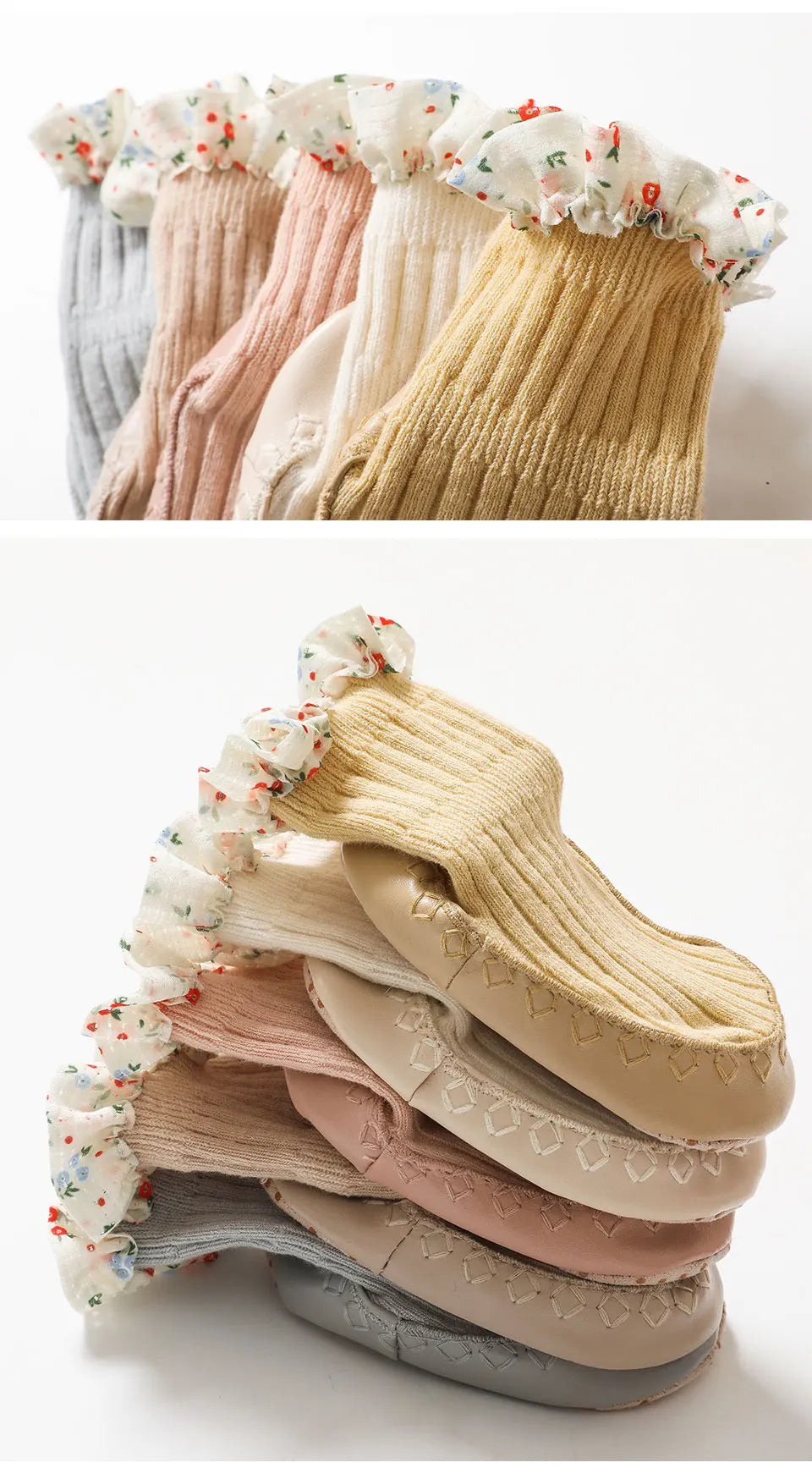 Babies Anti Slip Lace Foot Socks First Walker