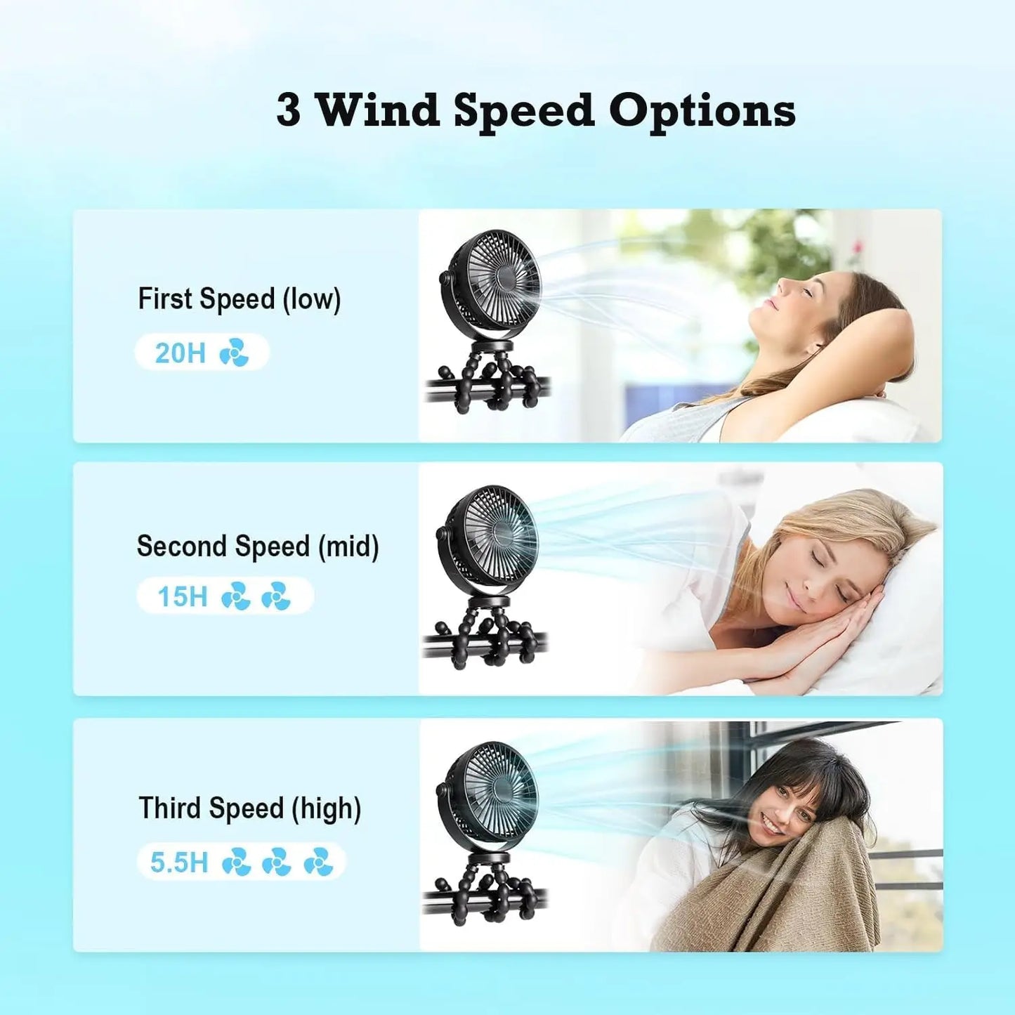 Portable Clip On Stroller Fan Small